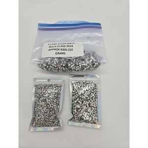 Clear Silver back SS16 and SS8 Glass Flatback Rhinestones Non Hotfix Bulk lot